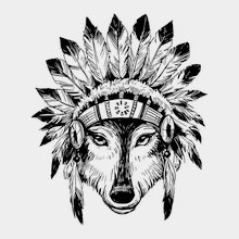 Переводная татуировка Дух волка