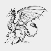 Переводная татуировка Белый дракон