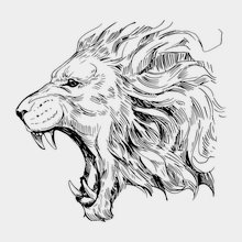 Переводная татуировка Ярость льва