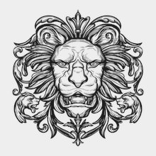Переводная татуировка Печать льва