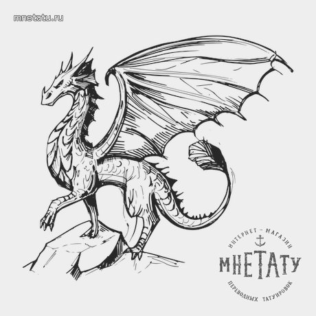переводная татуировка белый дракон