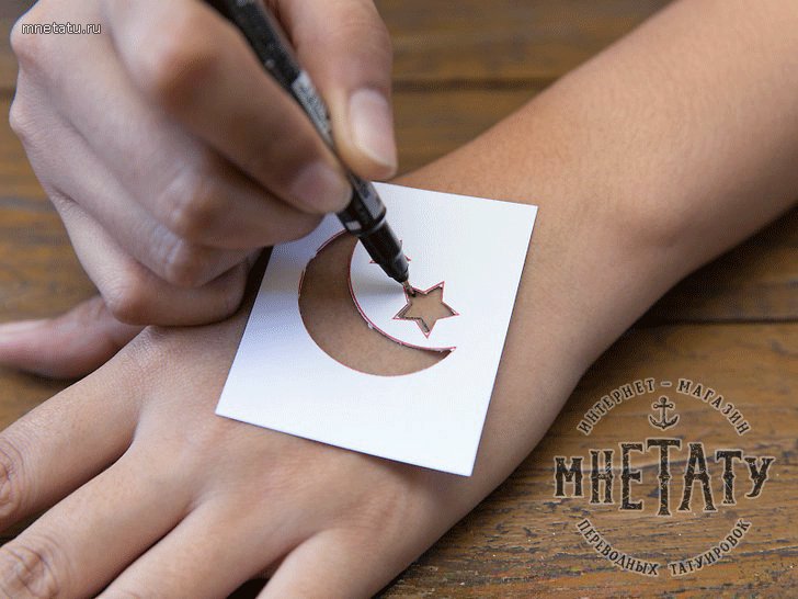 временное тату, переводное тату, Как сделать временное тату при помощи лака для ногтей